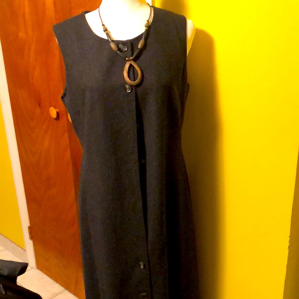Harvé Bernard full front button down dress/overall